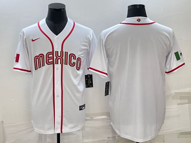 Men 2023 World Cub Mexico Blank White Nike MLB Jersey3->more jerseys->MLB Jersey
